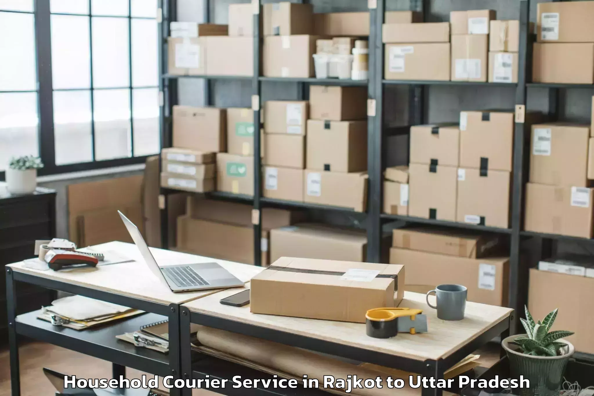 Top Rajkot to Sitapur Household Courier Available